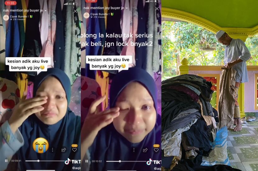 Anak Menangis Semput Masa Live Jual Baju Bundle Gara Gara Kena Scam Bapa Tahan Air Mata Dia Kata Nak Borong Banyak Baru Dapat Gaji Viral Mstar