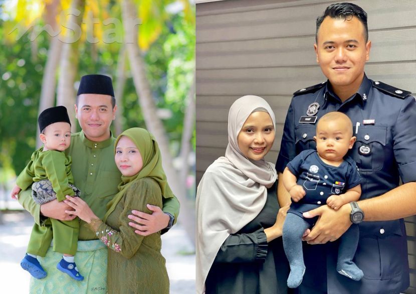 Bersama suami dan anak.