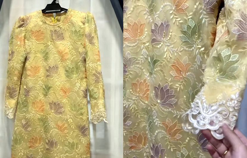 Penambahan lace dibuat kerana tangan baju tersebut pendek.