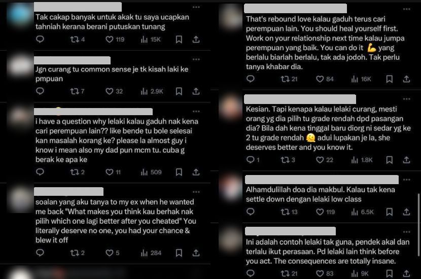 Netizen tampil mempertahankan bekas tunang lelaki tersebut.