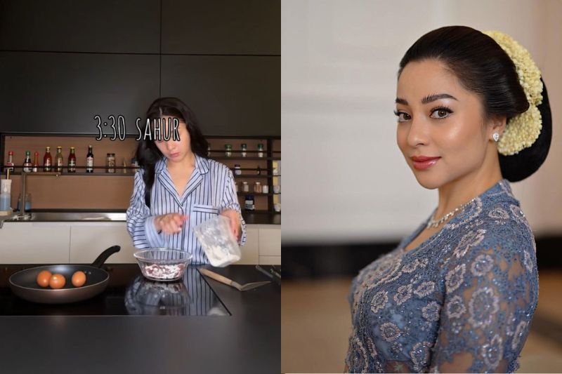 Nikita menyediakan menu sederhana untuk bersahur. 