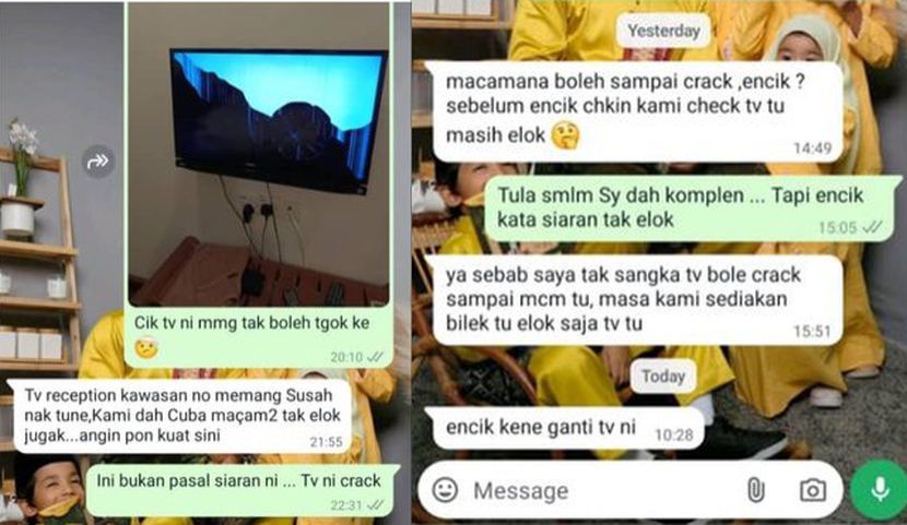 Tangkap layar perbualan yang dikongsikannya.