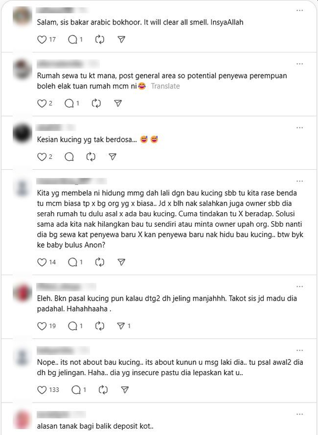 komen rumah sewa