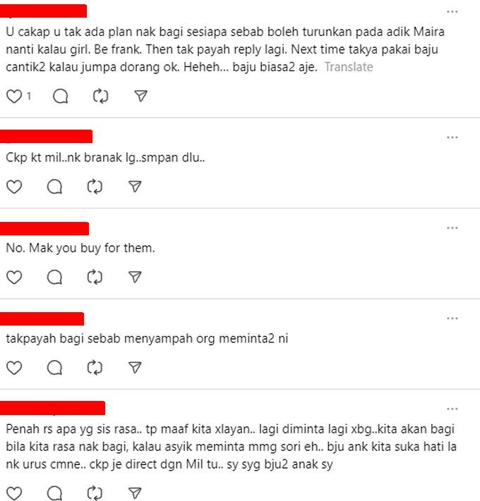 Netizen memberikan beberapa cadangan kepadanya