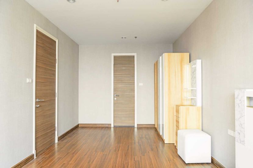 beautiful wooden wardrobe in a room