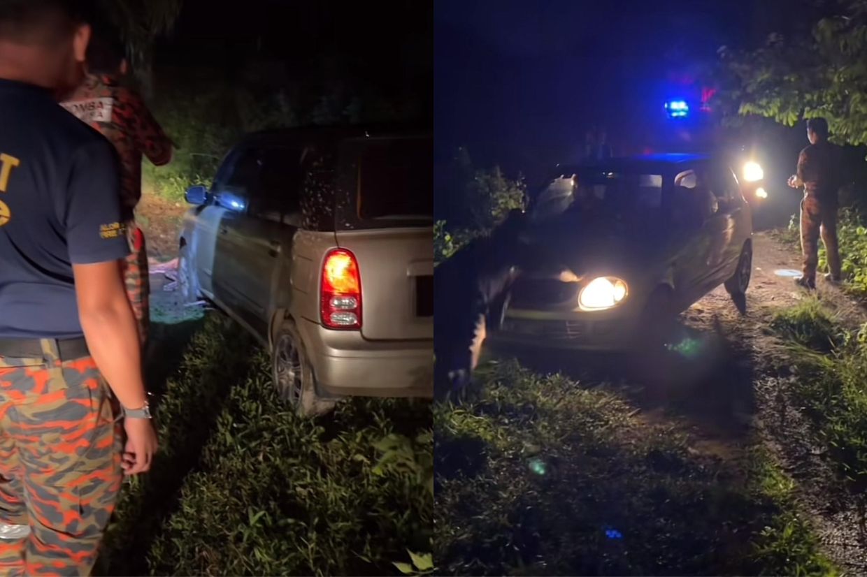 Pasukan bomba berjaya menyelamatkan pasangan ini selepas menerima panggilan.