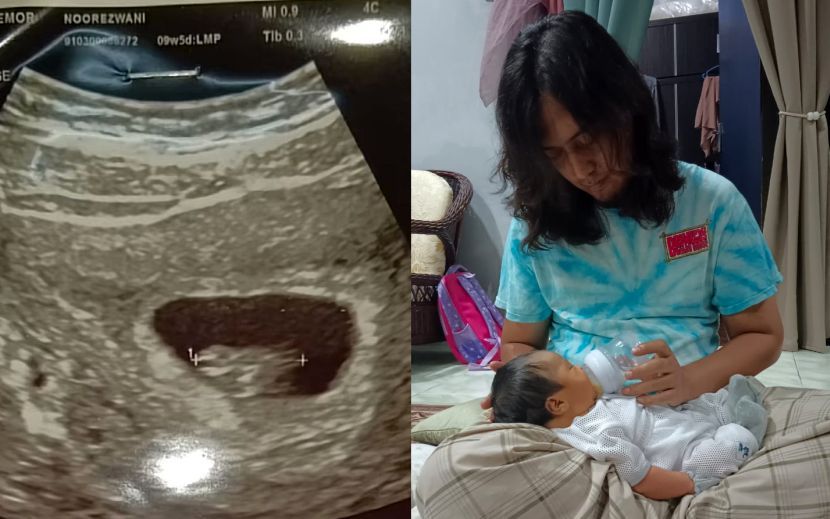 Suaminya sentiasa membantu menjaga anak pertama mereka.