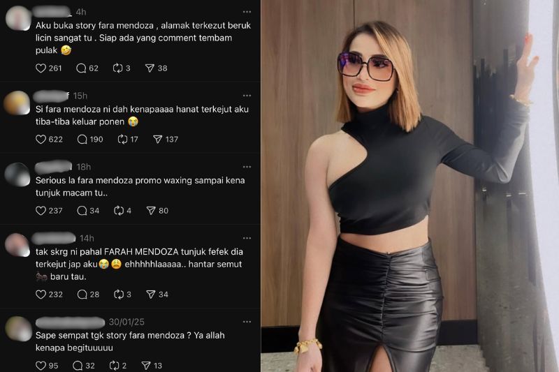 Netizen terkejut melihat perkongsian Fara (kanan) di Instastory.