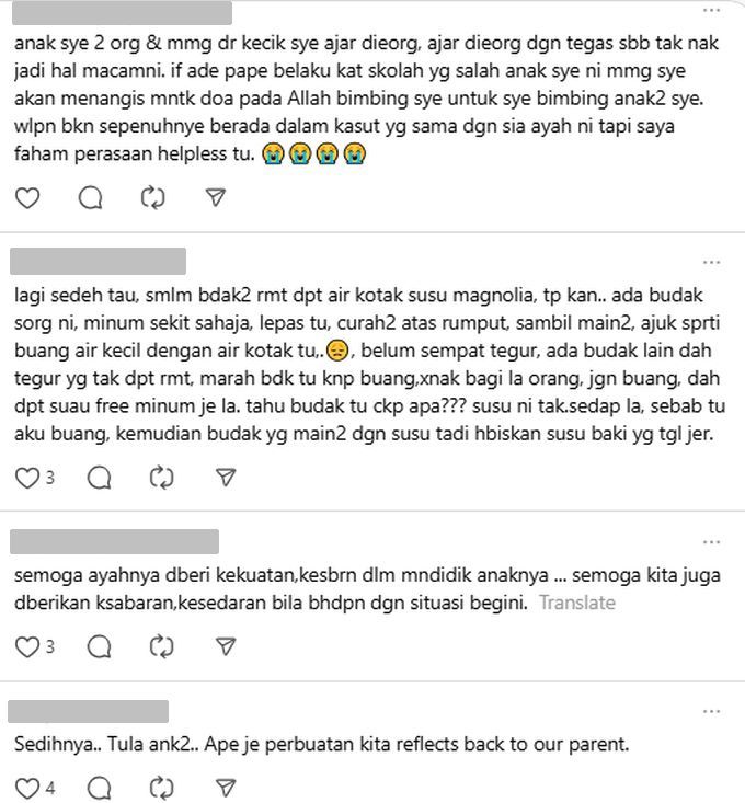 Demikian antara reaksi warga maya pada perkongsiannya.