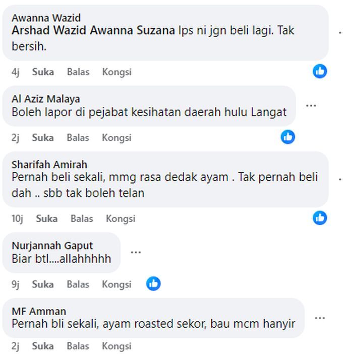 Warga maya turut berkongsi pengalaman membeli di francais terbabit.
