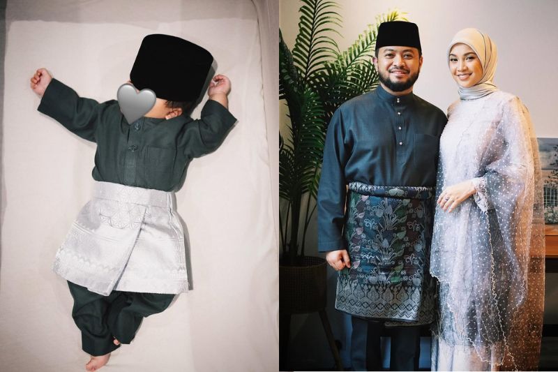 Nabila (paling kanan) meraikan sambutan Aidiladha bersama keluarga di Kelantan.