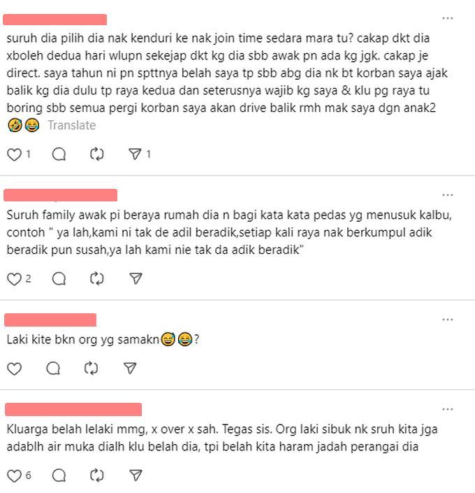 Warga turut memberi reaksi berhubung masalah dialami.