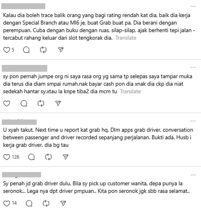 Warga maya memintanya membuat aduan kepada Grab.