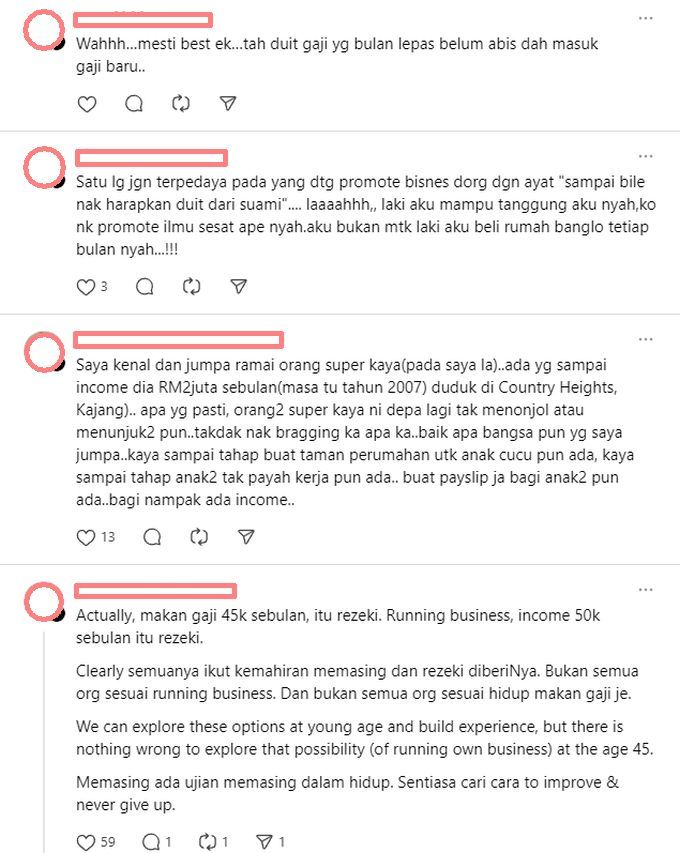 Segelintir netizen setuju dengan pandangannya bahawa golongan T20 tidak gemar menonjolkan diri.
