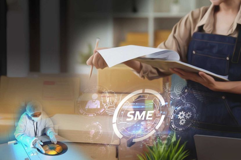 Close up Asian woman, e-commerce employee freelance with parcel box for deliver to customer. Online marketing packing box delivery concept