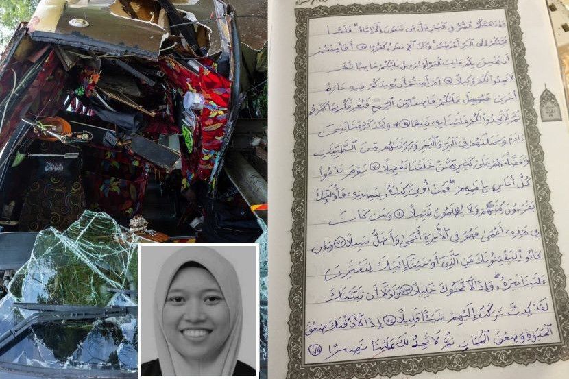 Al-Quran tulisan tangan arwah Nurly Shahirah menjadi tumpuan orang ramai.