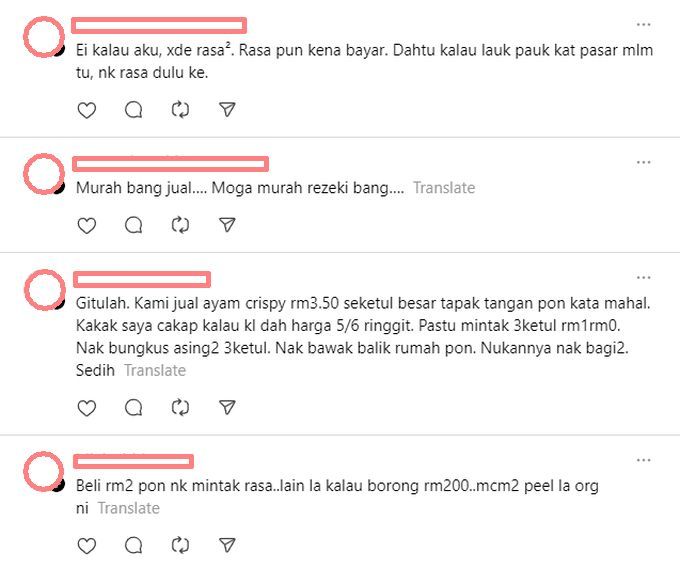 Warga maya turut meluahkan kehairanan dengan sikap pelanggan terbabit.