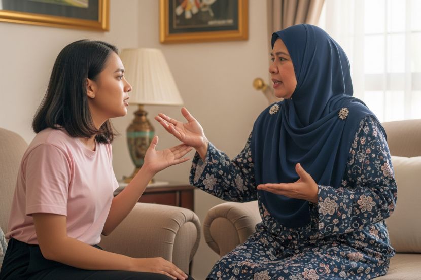 Perbezaan pendapat sering terjadi antara ibu dan anak. -Gambar hiasan AI