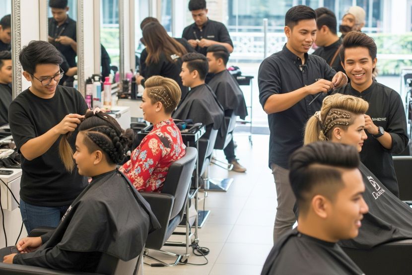 Perkhidmatan dandanan dan cucian rambut popular dalam kalangan wanita. -Gambar hiasan AI