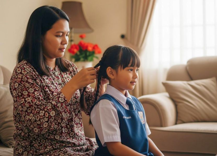 Seorang ibu akan memastikan kebajikan anaknya terjaga. -Gambar hiasan AI