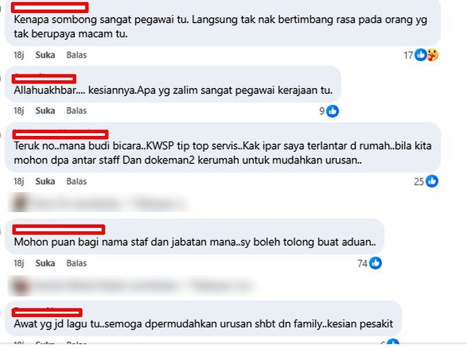 Ramai yang meluahkan rasa kesal dengan sikap tidak prihatin pegawai berkenaan.