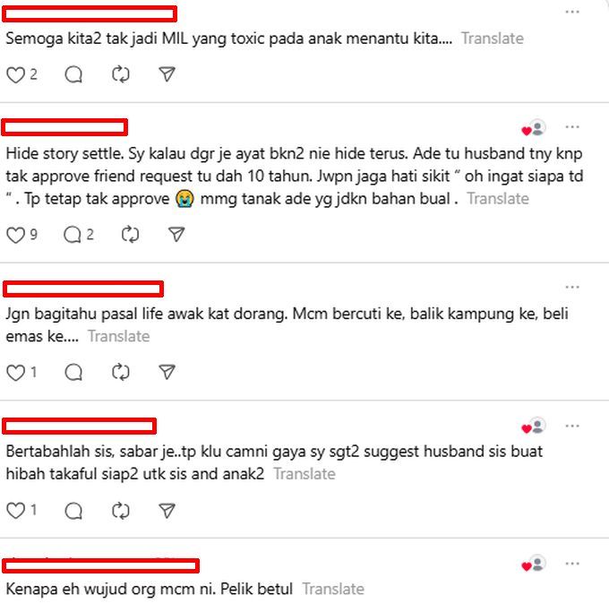 Netizen turut berkongsi pengalaman masing-masing.