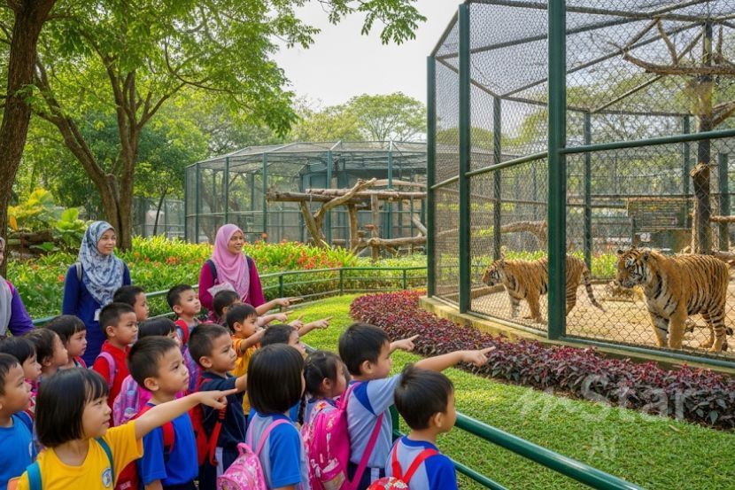 Zoo adalah lokasi pilihan guru membawa murid sebagai lawatan sambil belajar. -Gambar hiasan AI
