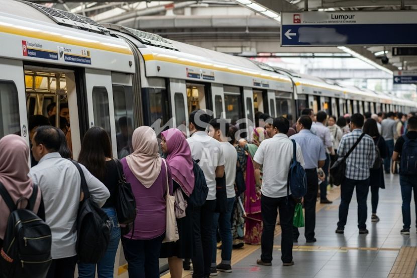 Bertimbang rasa dengan tidak berebut menaiki pengangkutan awam adalah perbuatan terpuji. -Gambar hiasan AI