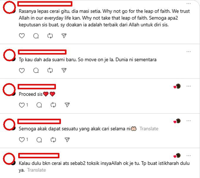 Netizen berharap dia berkahwin semula dengan bekas suaminya.