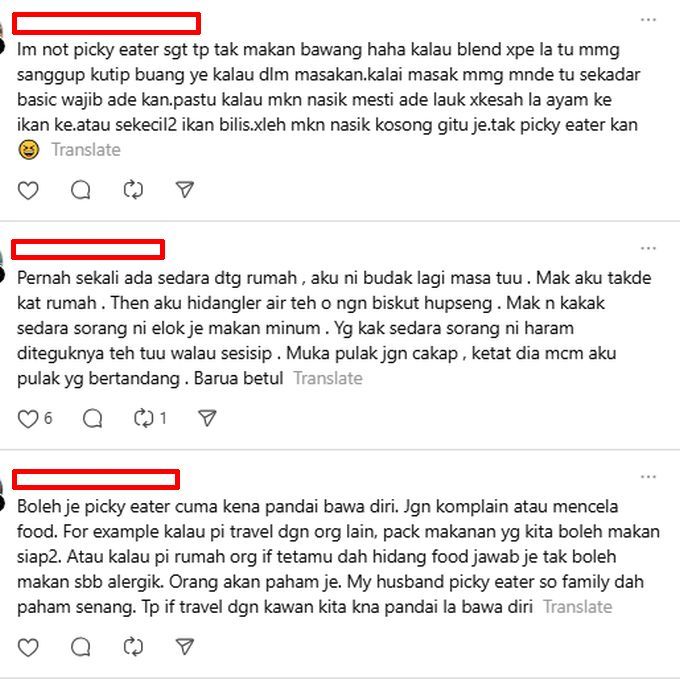 Ramai yang mengaku diri mereka cerewet dalam pemakanan.