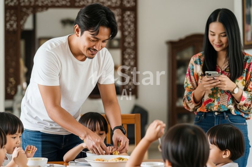 Suami isteri perlu saling bekerjasama dalam menguruskan rumah tangga. -Gambar hiasan AI