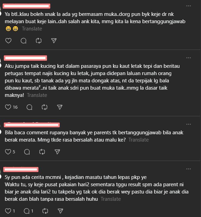 Netizen berkongsi pengalaman dan pandangan masing-masing.