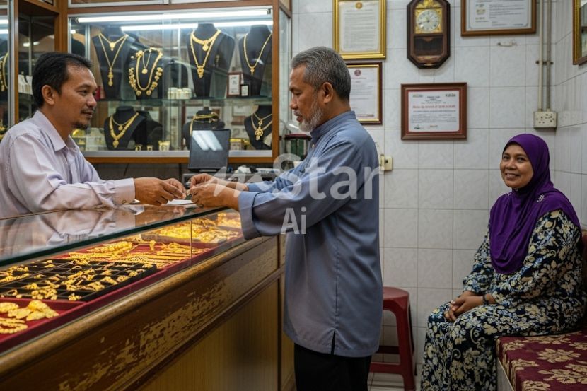 Barangan kemas yang dihadiahkan suami cukup istimewa buat isteri. -Gambar hiasan AI