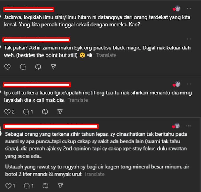 Netizen berkongsi pengalaman masing-masing.