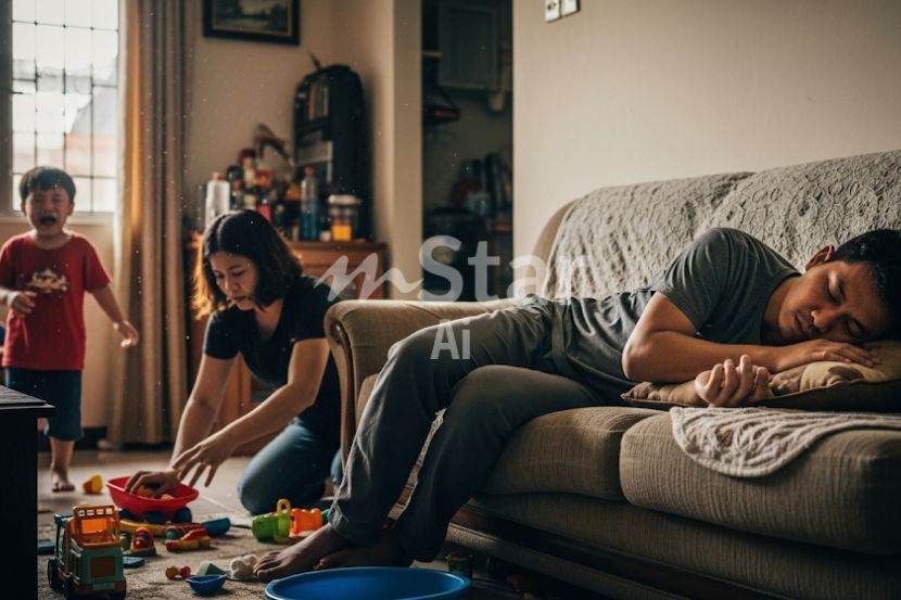 Tanggungjawab menguruskan keluarga bukan terletak pada isteri sahaja. -Gambar hiasan AI
