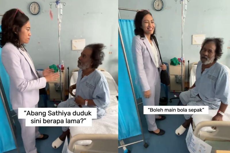 Sathia kini dirawat di Hospital Ampang, Kuala Lumpur.