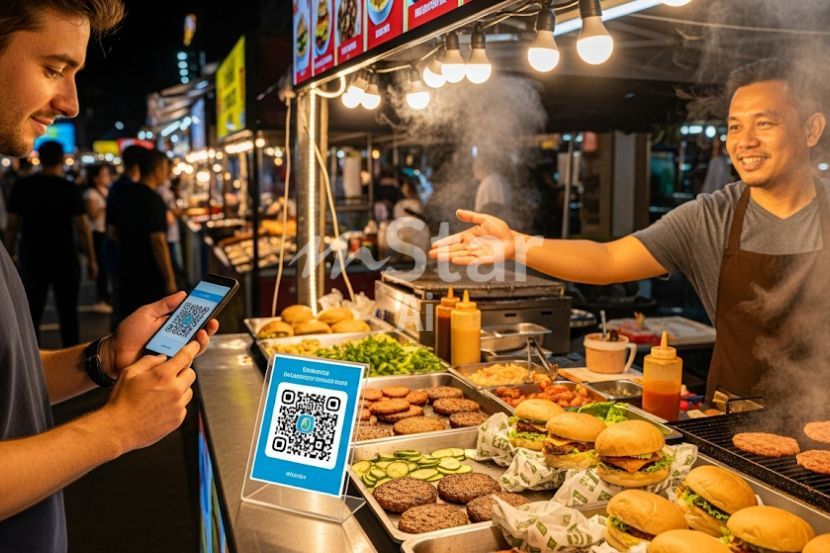 Pembayaran secara dalam talian atau imbas QR cukup popular dalam kalangan pelanggan pada masa kini. -Gambar hiasan AI
