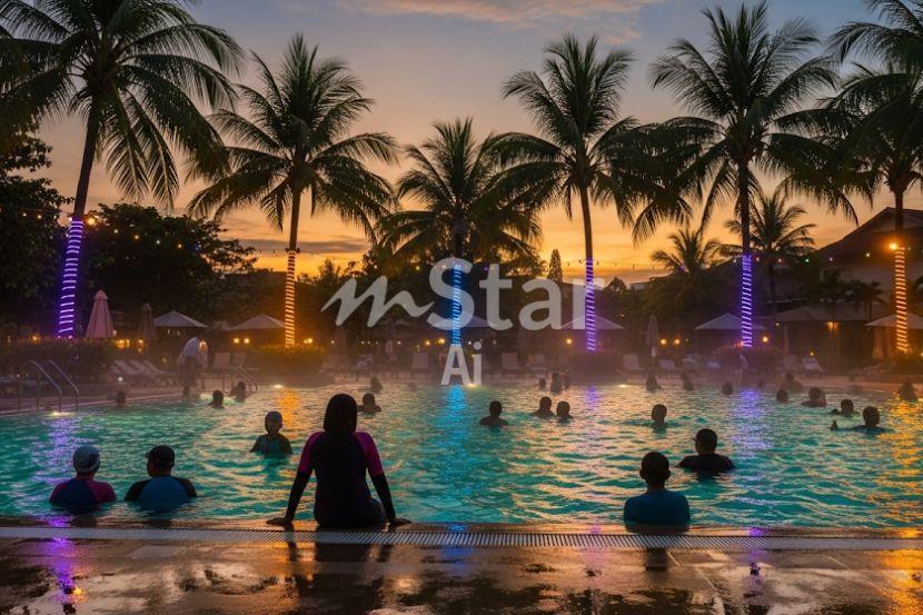 Kolam renang merupakan tempat tumpuan ramai ketika bercuti. -Gambar hiasan AI