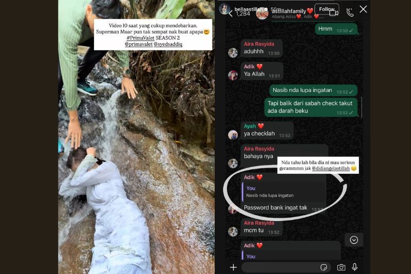 Perkongsian Bella di Instastory miliknya.