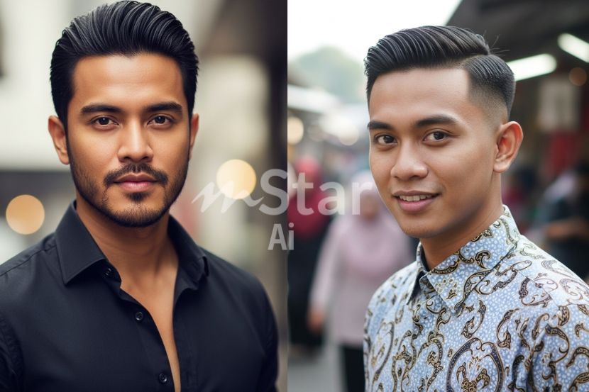 Classic taper (kanan) sesuai bagi mereka berwajah petak, manakala slick back sesuai bagi berwajah bujur. -Gambar hiasan AI