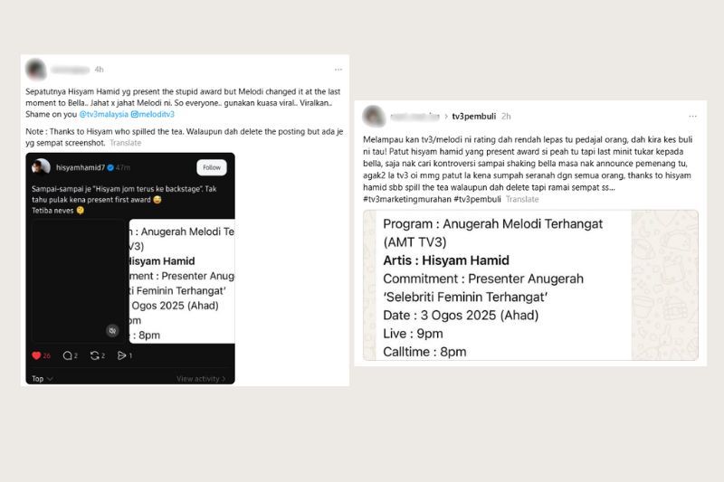 Perkongsian netizen di laman Threads.