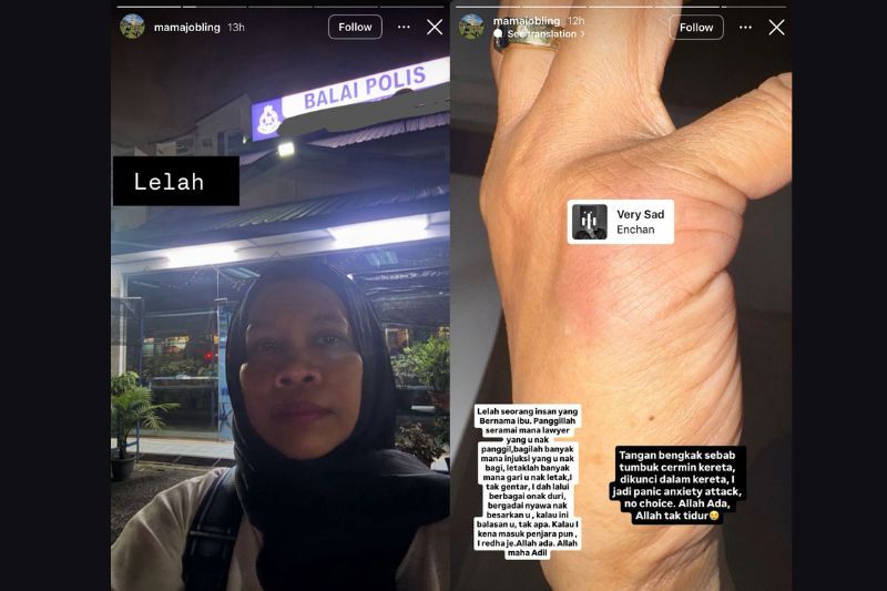Perkongsian ibu Anna di Instastory miliknya. 