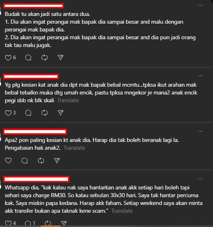 Netizen meluahkan rasa kasihan pada anak jirannya itu.