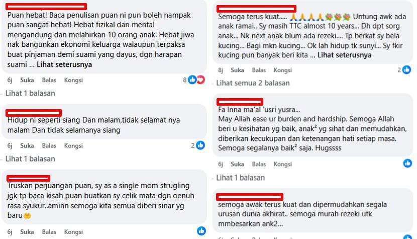 Warga maya memuji ketabahannya membesarkan anak ramai dengan bebanan kewangan.