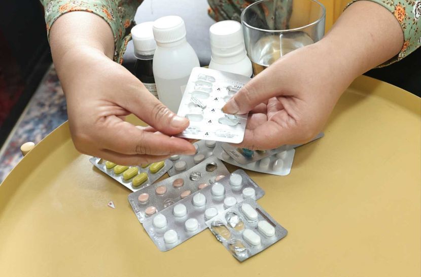 Pics pose for story on people taking their expired medicine.—AZMAN GHANI/The Star