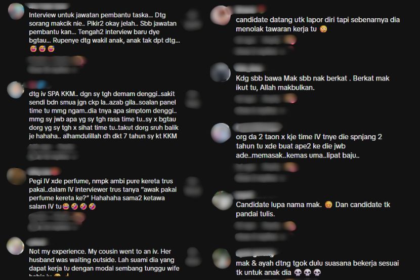 Pengalaman netizen melalui temu duga.