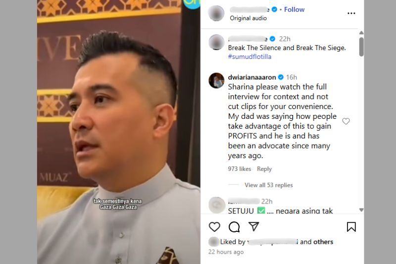 Perkongsian yang dimuat naik oleh seorang pempengaruh di Instagram.