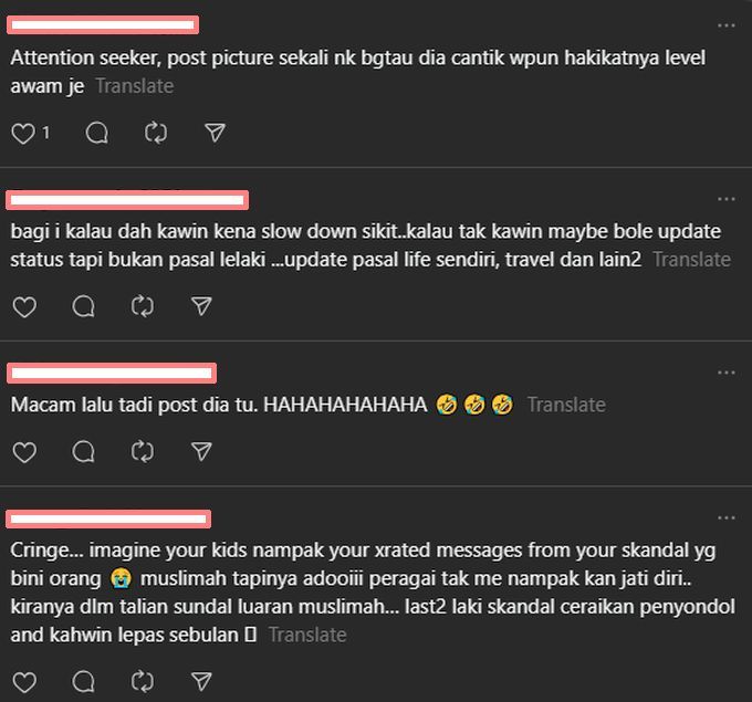 Antara reaksi netizen pada hantarannya.