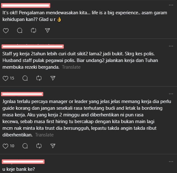 Warga maya turut berkongsi pengalaman dikhianati.