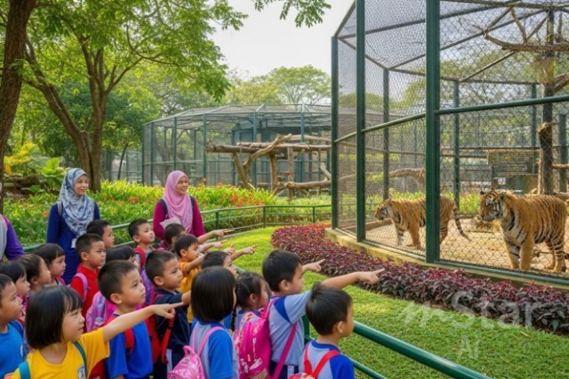 Zoo antara lokasi popular lawatan. -Gambar hiasan AI